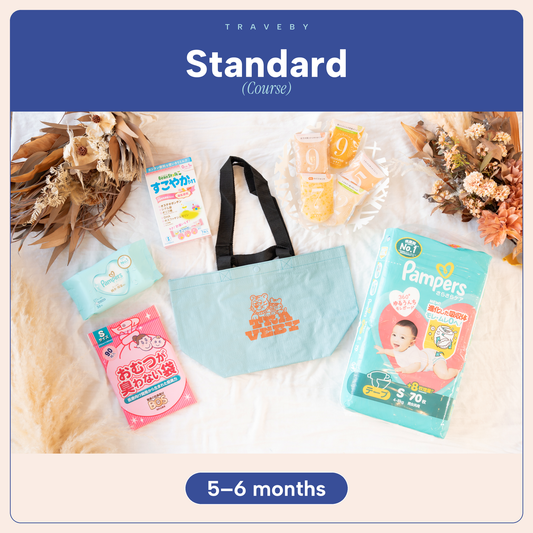 Traveling set for babies aged 5 to 6 months